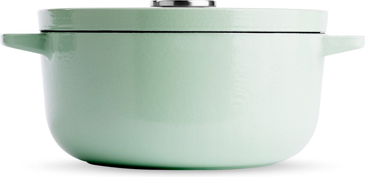 Kitchenaid cast iron casserole pan - 22cm - 5,2l - pistache
