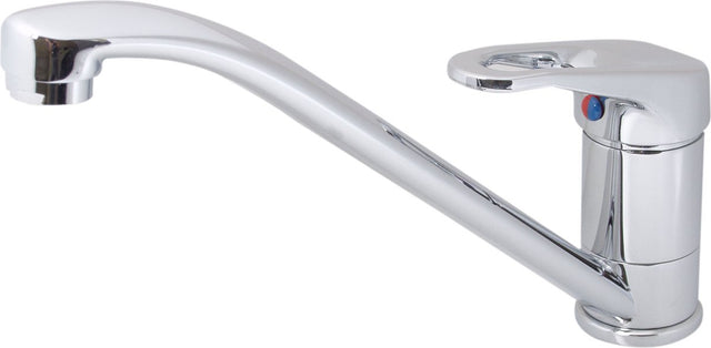 Plieger solid keukenkraan - 1-gats - draaibare uitloop - chroom