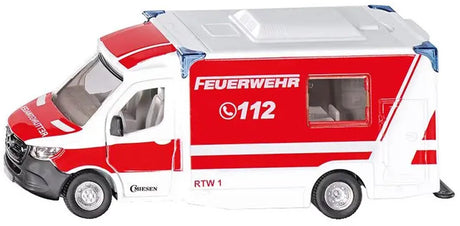 Siku 2115, mercedes-benz sprinter miesen type c ambulance, 1:50, metaal kunststof, rood wit, verwijderbaar dak, incl. brancard