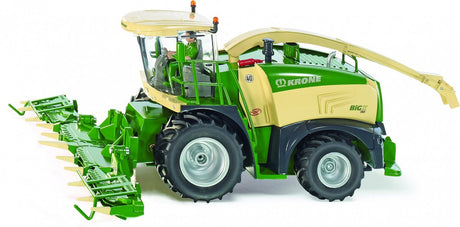Siku 4066, krone big x 580 maïshakselaar, 1:32, metaal kunststof, groen geel, inklapbare maisbek, besturing via draaiknop, roterende lospijp
