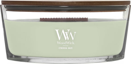 Woodwick heartwick flame ellipse geurkaars - ethereal haze - 50 branduren