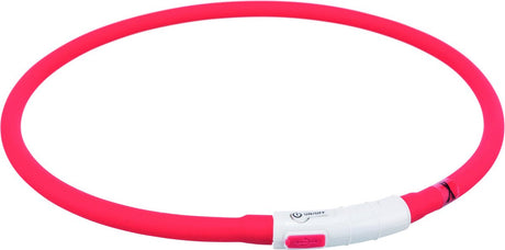 Trixie lichtgevende halsband hond usb siliconen oplaadbaar rood