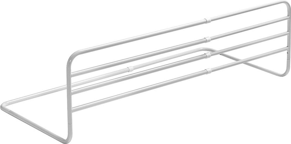 Fenss trombone bedhekje metaal wit - verstelbaar 77-125 cm | stevig en veilig | voorkomt uit bed vallen | past op elk bed | eenvoudige montage | bedhek voor peuters