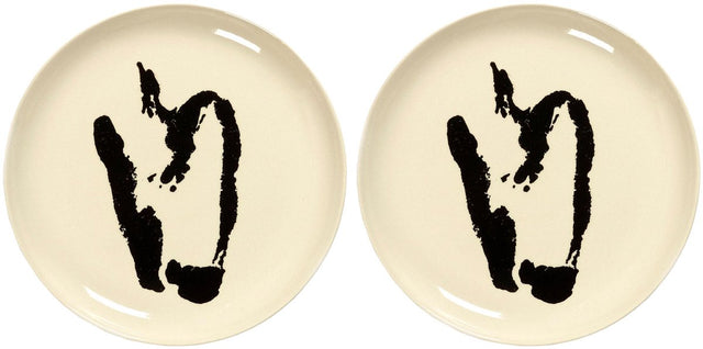 Serax - ottolenghi feast - bord m - wit zwart - 22 ø - 2 stuks