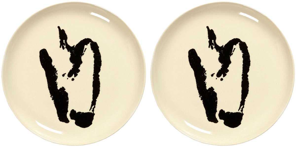 Serax - ottolenghi feast - bord m - wit zwart - 22 ø - 2 stuks