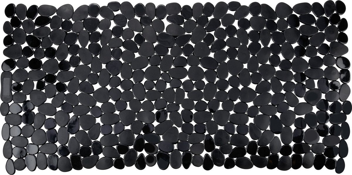 Wenko anti-slip badmat paradise 71x36cm zwart - antislipmat voor bad - met zuignappen