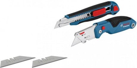 Bosch blauw bosch – set van 2 snijmessen – utility cutters – snap-off – vouwmes