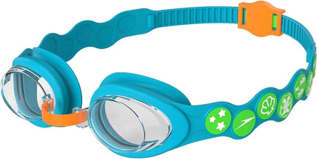 Speedo infant spot goggle zwembril kind - duikbril kinderen 0-7 jaar - eenvoudig verstelbare bandjes met drukknop - blauw groen one size
