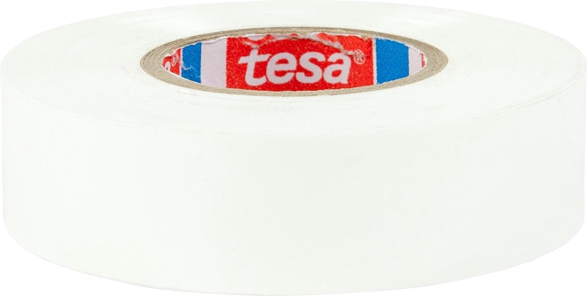 Tesa ® isolatietape - voor het isoleren en bundelen van elektrische kabels, soft pvc, 20m:19mm, wit