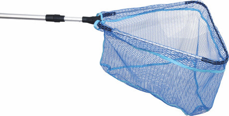 Albatros got’m landingnet rubber – blauw rubber schepnet met uitschuifbare aluminium steel 160 2-delig