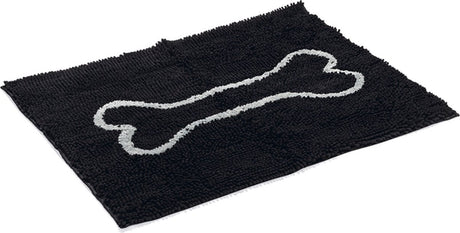 Dirty dog droogloopmat hond - dierenmat - zwart - 88 x 68 cm
