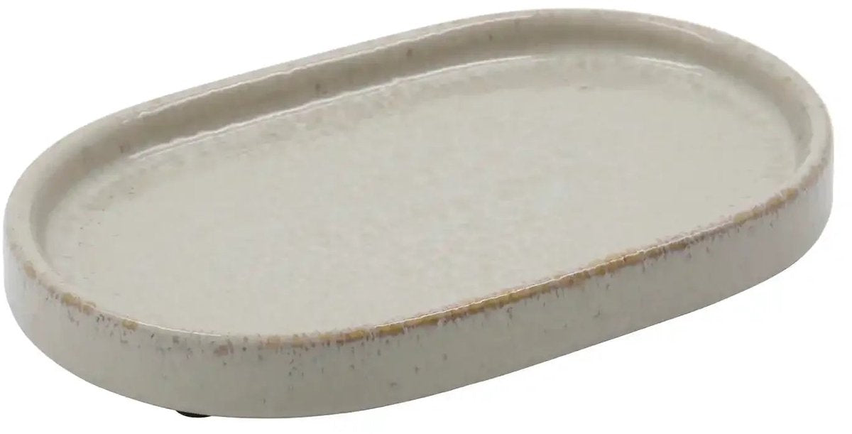Meraki blad datura shellish grey schaal aardewerk 20cm