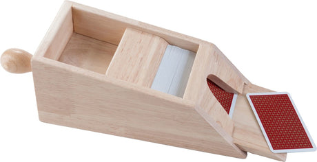 Longfield black jack slof - hout - met handvat - geschikt voor 4 stokken kaarten - 28 x 11,5 x 9,5 cm - engelhart