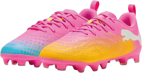 Puma future 9 play fg ag jr unisex sportschoenen - poison pink-sun stream-bright aqua- white 37.5