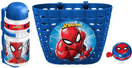 Marvel spider-man kinderfietsaccessoires blauw 3-delig