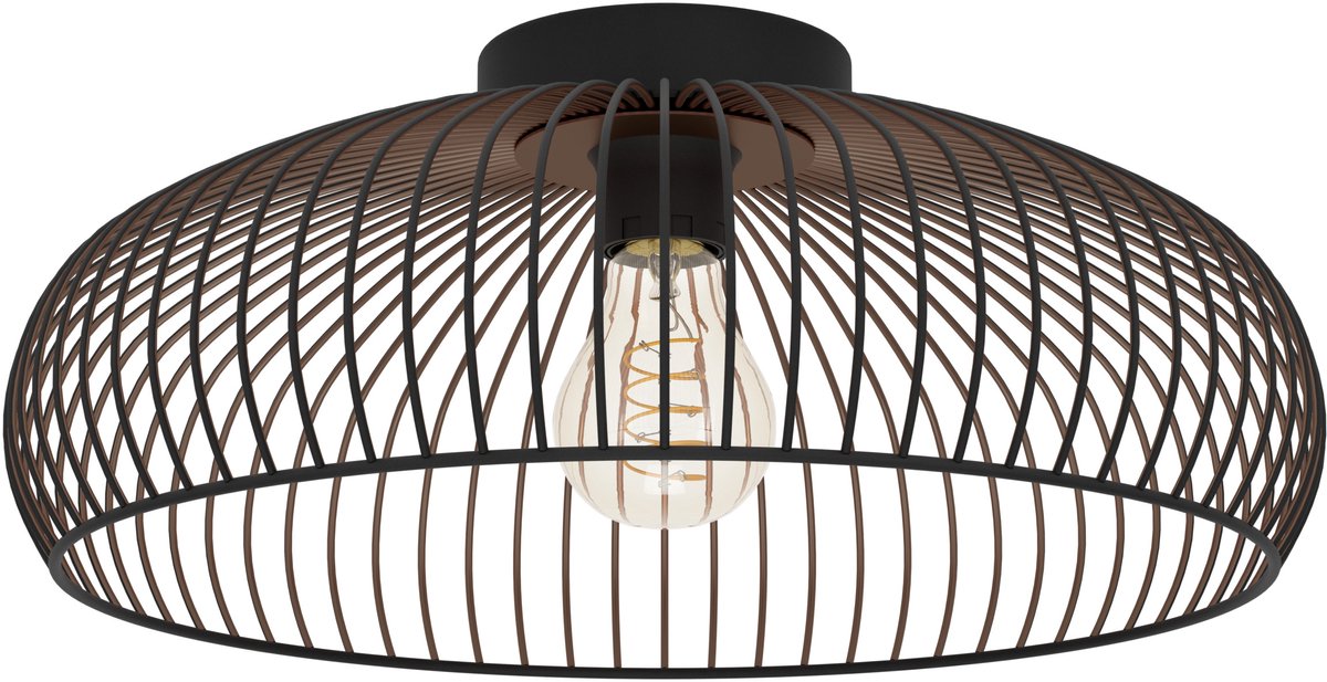Eglo almanzora plafondlamp - wandlamp - e27 - ø 43 cm - zwart koper