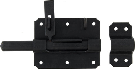 Starx hangslotgrendel - inclusief sluitplaat - ronde schoot en sluitlus - vervaardigd uit metaal - geschikt voor hangslot - afmetingen 100 x 80 mm - kleur zwart