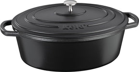 Kela braadpan gietijzer ovaal zwart, 33 cm x 26 cm- | calido