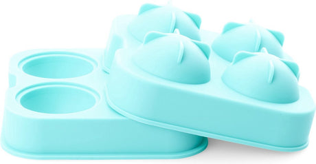 Dotz - ijsblokjesvorm - ijsballenvorm - voor 4 ijsblokjes of ijsballen - silicone - aquablauw - ø 6cm - large