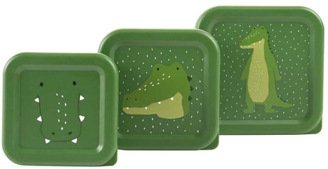 Trixie set van 3 snackdozen  mr. alligator  3-delige snackbox  makkelijk te openen  ideaal voor kinderen