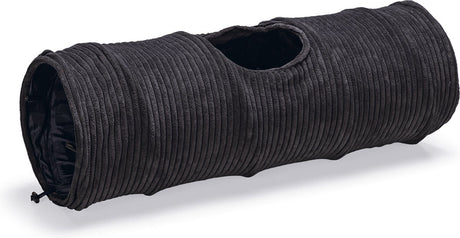 Designed by lotte kattentunnel ribbed - kattenspeelgoed - antraciet - 25x25x75 cm