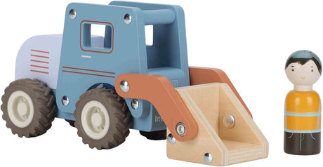 Little dutch houten bulldozer – blauw
