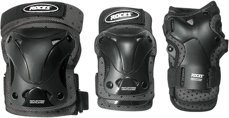 Roces - ventilated skatebescherming 3-pack - extra luchtig lichtgewicht - volwassenen - zwart - maat s