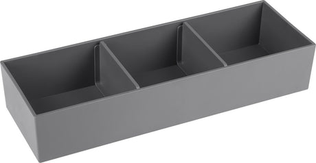 Differnz lade organizer - geschikt voor schuiflade - 3 vakken voor overzichtelijke opbergruimte - kunststof - voorkomt een rommelige lade - 32 x 11 x 6 cm - grijs