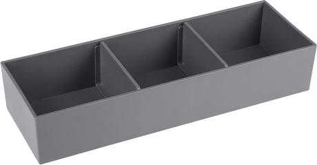 Differnz lade organizer - keukenkastorganizer met 3 vakken voor overzichtelijke opberging - gemaakt van kunststof - vrijstaand model - afmetingen 32 x 21 x 6 cm - kleur grijs