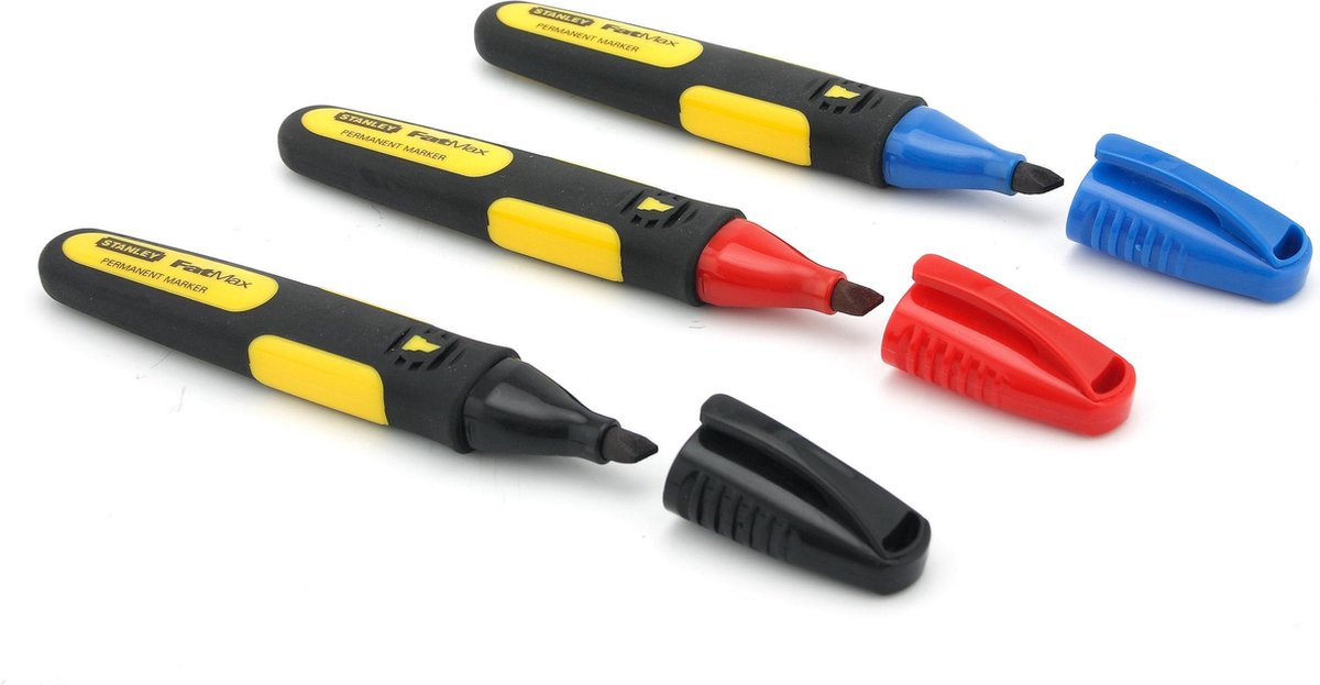 Stanley fatmax markeerstift rood zwart blauw (x3) - 0-47-315