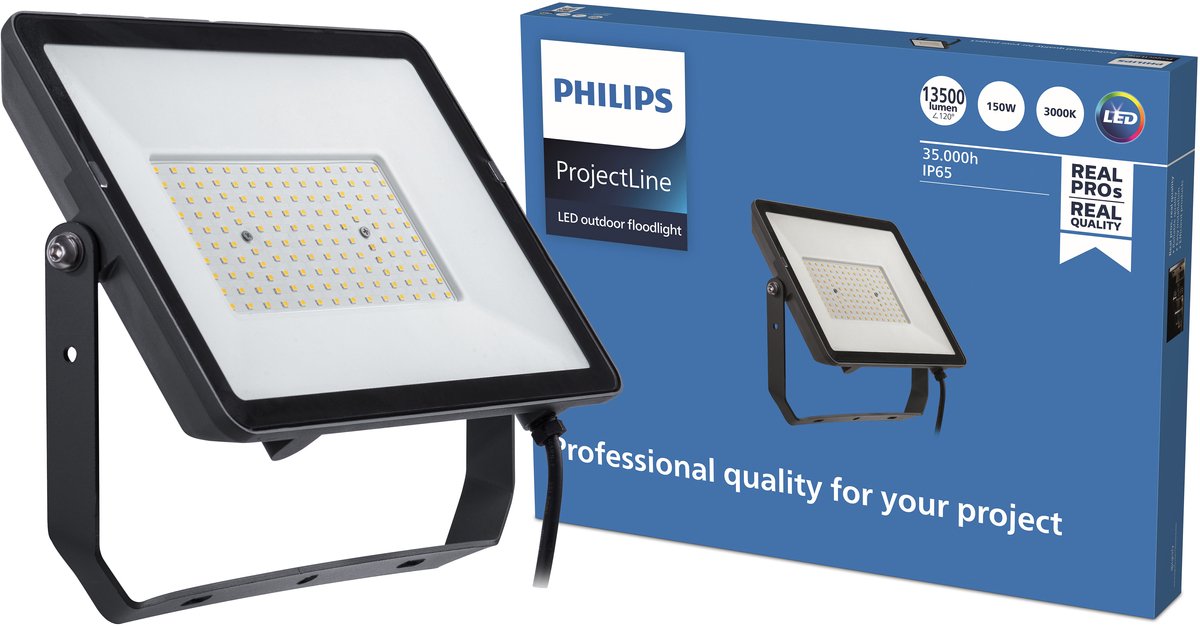 Philips led philips projectline schijnwerper -150 w - warmwit licht