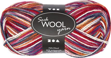 Creativ company sokkengaren blauw rood, 200cm