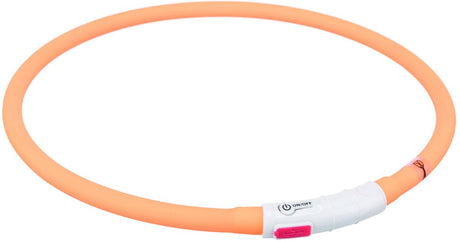 Trixie lichtgevende halsband hond usb siliconen oplaadbaar oranje