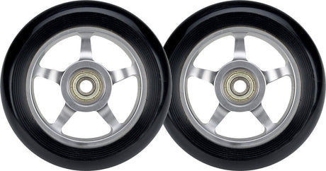 Black dragon stuntstep wielen set - spoked alu - zilver