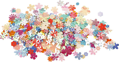 Creativ company creotime pailetten bloemen gekleurd 5-20 mm 390 stuks
