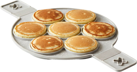 Alpina pannenkoekenmal - siliconen bakvorm voor 7 ronde pannenkoeken - gemakkelijk schoon te maken - handig formaat - compact en praktisch - 38,5x22 cm - lichtgrijs