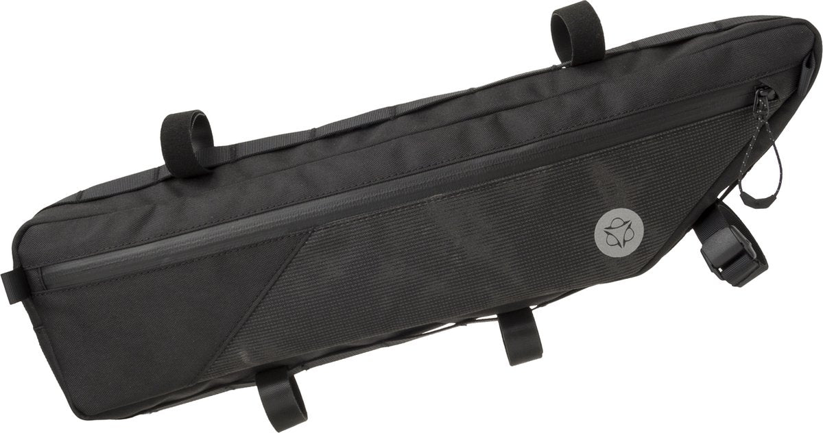 Agu bikepacking tube frametas venture extreme - fietstas voor frame - zwart - reflecterend - 3l - waterafstotend - eenvoudige montage