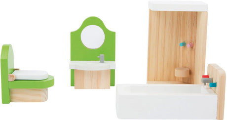 Small foot - houten poppenhuis meubeltjes badkamer, 4dlg.
