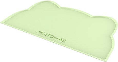Muitomas voer- en drinkbak - hygiënisch - antislip - beschermt de vloer - groen one size