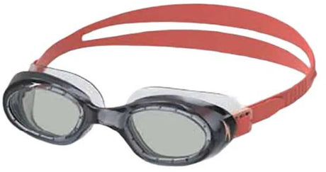 Speedo junior futura hydrospex zwembril kind - recreatieve duikbril kinderen - anti condens uv-bescherming - comfortabele pasvorm - grijs rood