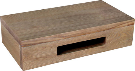 Differnz wastafelblad eikenhout 40 x 25 x 10 cm - wastafelmeubel zwevend - wandplank badkamer zonder kraangat - wand plank met uitsparing voor handdoek