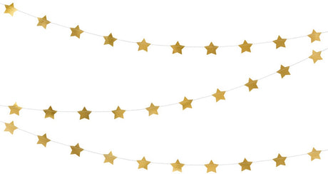 Partydeco slinger sterren goud (3,6 m)