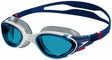 Speedo biofuse 2.0 zwembril - ergonomische duikbril volwassenen - anti condens uv-bescherming - professionele zwembril met drukknopsluiting - superzachte afdichting - blauw wit