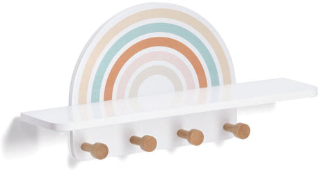 Zeller kinder wandkapstok regenboog present - wit - wandmontage