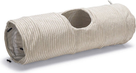 Designed by lotte kattentunnel ribbed - kattenspeelgoed - lichtgrijs - 25x25x75 cm