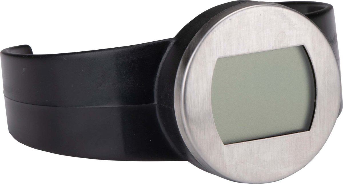 Alpina wijnthermometer - plaatsing om wijnfles - past op alle wijnflessen - rvs - zwart zilver