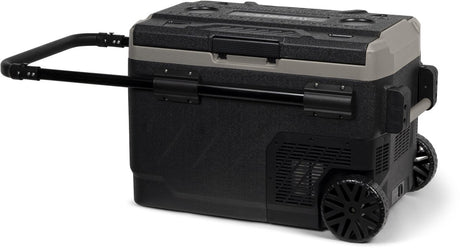 Steamy -e dual zone roller elektrische compressor koelbox op wielen - dual zone - 40 liter - 12v en 230v - voor auto en camping - frigobox - zwart