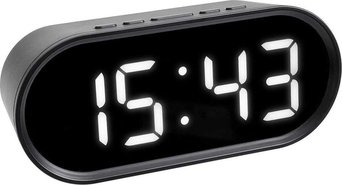 Tfa dostmann 60.2025.01 wekker quartz zwart alarmtijden: 1