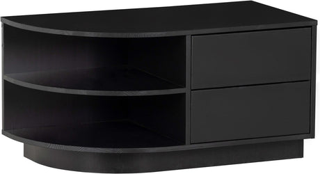 Woood finca tv meubel rond links - zwart - 40x78x40
