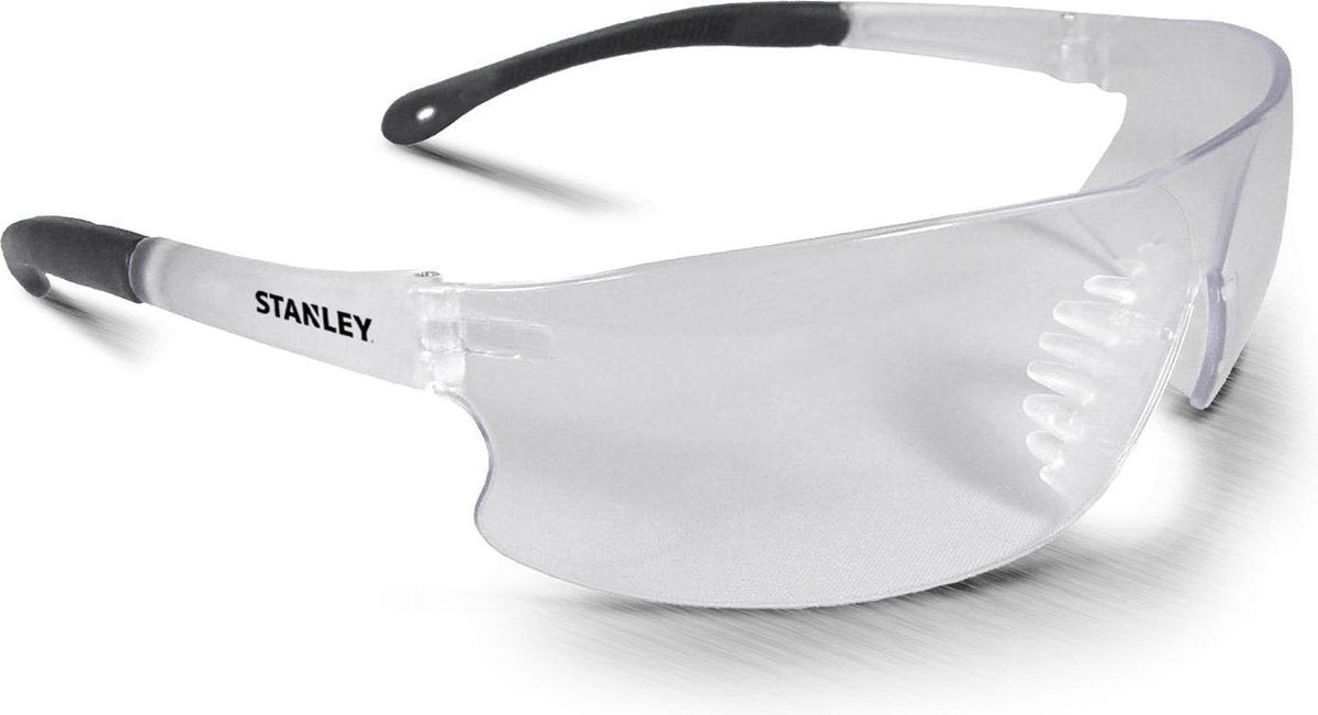 Stanley sy120 veiligheidsbril - transparant - 1 stuk - lichtgewicht met rubberen pootjes en krasbestendige lens